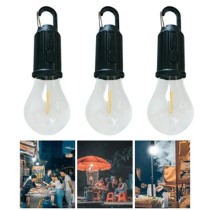 3xLED Camping Lantern Light Bulbs Hanging Portable Tent Hurricane Hiking Outdoor - Picture 1 of 10