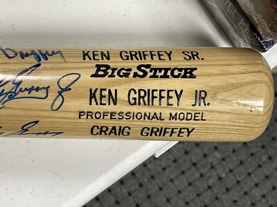 Griffey Jr  JR/SR & Brother Autographed Bat  JSA Certificate Rawlings - Image 1 of 4