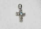 Cross Necklace Pendant Genuine 925 STERLING SILVER with CZ Stones >NEW<