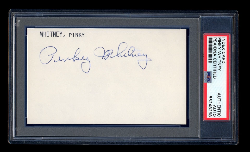 PINKY WHITNEY SIGNED MINT INDEX CARD PSA/DNA AUTOGRAPHED PHILLIES 1937 ALL STAR - Image 1 of 1