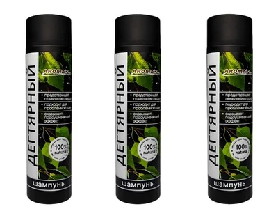 Birch Tar Hair Shampoo 3 x 250ML Anti-Dandruff Shampoo Tar - Image 1 of 2