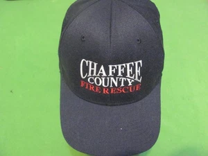 CHAFFEE COUNTY FIRE RESCUE FLEXFIT Size L - XL Navy Blue Baseball Hat/Cap - Bild 1 von 4