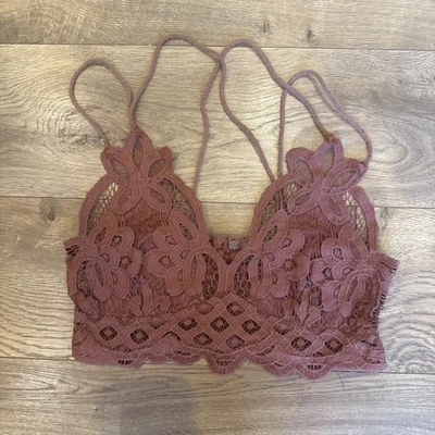 Bralette de ganchillo de encaje Free People One Adella en cobre para mujer talla pequeña boho Foto 1 de 4