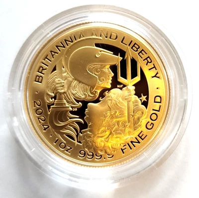 Britannia and Liberty 2024 UK 1oz Gold Proof Coin - Image 1 of 4