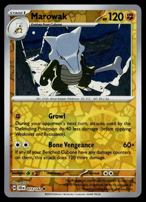 Marowak #049/102 SV7: Stellar Miracle Near Mint or Better - Image 1 of 2