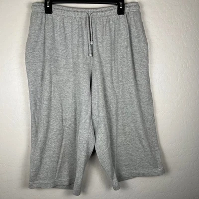 Pantalones Cortos de Salón Woman Within Gris Tejido Talla Grande L Cintura con Cordón Informales Cómodos Foto 1 de 4