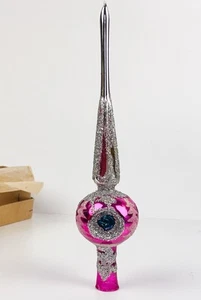 Vintage Fantasia Mercury Glass Christmas Finial Tree Topper Poland 11" Tall - Picture 1 of 19