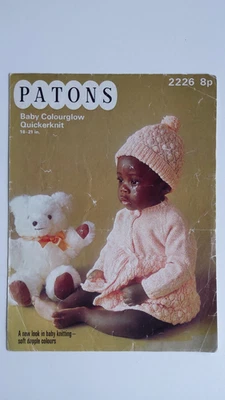 PATONS 2226 PRAM SET - COAT - HAT - BONNET KNITTING  PATTERN ♡ - Image 1 of 3
