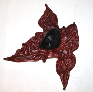 Moda Mujer con sombrero vintage esculpido cuero arte de pared - Imagen 1 de 7