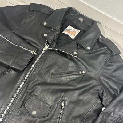 VINTAGE EXCELLED MOTORCYCLE JACKET MENS SIZE 46 R - Image 1 of 4