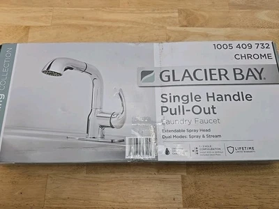 Torneira de lavanderia Glacier Bay Dunning com spray duplo cromado 1005409732 - Imagem 1 de 4