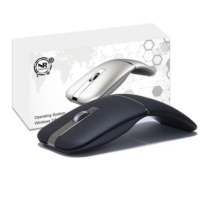 Foldable Arc Wireless Mouse Silent Click Bluetooth 5.0 and 2.4GHz Dual Modes ... - Image 1 of 4