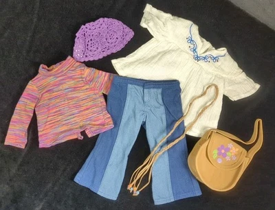 American Girl Doll Julie Classic Meet Outfit Tunic Pants Shirt Hat Purse Belt  - Image 1 of 2