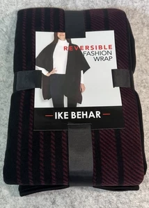 IKE BEHAR Reversible Fashion Wrap Women's One Size Polyester Black & Burgundy - Picture 1 of 10
