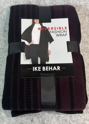 IKE BEHAR Reversible Fashion Wrap Women's One Size Polyester Black & Burgundy - Image 1 of 4