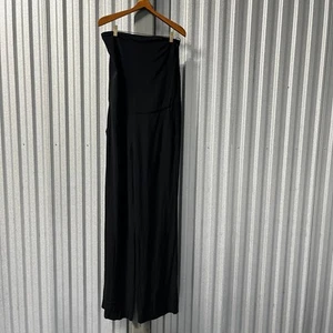 Enza Costa schwarze trägerlose Hose weites Bein Größe 2 Handmade in LA Rayon minimalistisch - Bild 1 von 10