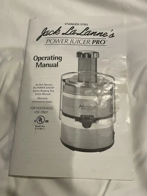 Jack LaLanne’s Stainless Steel Power Juicer Pro Model E-1189 -1   Works Great - Image 1 of 4