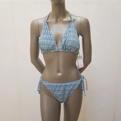 Farbenfrohe Bikini von Primark Cares, L, türkis, grün, schwarz, weiß. NEU! - Bild 1 von 4