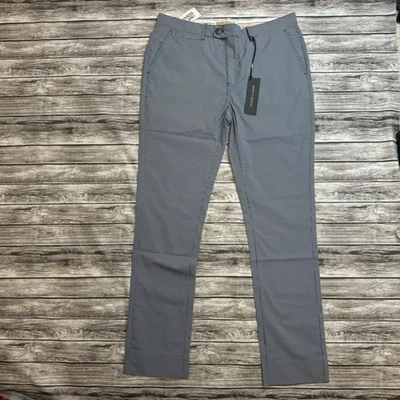 Pantalones chinos Nifty Genius para hombre pantalones de guinga azul marino blanco 34 ligeros nuevos con etiquetas Foto 1 de 4