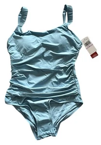 Jantzen Women’s One Piece Adjustable Strap Swimsuit Pebble Blue Size 6 - Picture 1 of 8