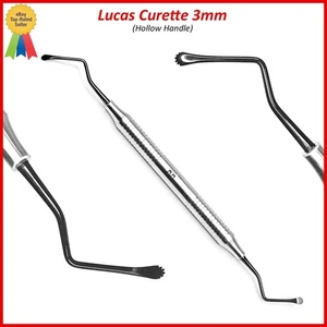 Curette chirurgiche ossee Lucas dentali parodontali 3 mm cucchiaio seghettato strumenti - Foto 1 di 3