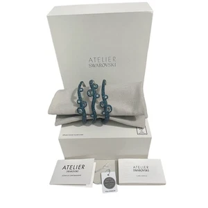Swarovski Tigris cuff Mixed cuts, Water droplets, size M Blue, Palladium plated - Picture 1 of 5
