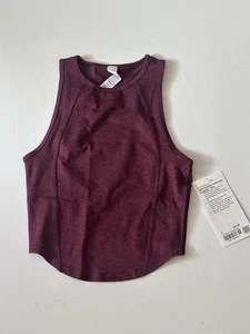 Lululemon Soft Sueded Crewneck Cropped Tank Size 4 Garnet - Picture 1 of 5