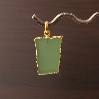 Colgantes de collar hechos a mano galvanizados en oro ágata blanca calcedonia con forma de lujo Foto 1 de 4