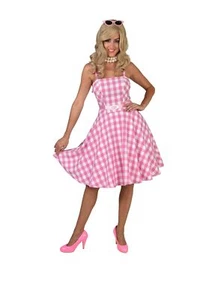 Puppenkleid pink-weiss kariert Sommerkleid 50er Jahre Kostüm Damen Karneval - Bild 1 von 1