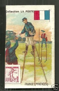 Pirineos Pirineos Estilos de cartero Estampilla Mapa Francia aprox. 1899 - Imagen 1 de 2