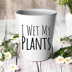 I Wet My Plants Pflanztopf Sukkulente Blume lustig Erwachsenen Humor Witz Neu Zuhause Geschenk - Bild 1 von 1