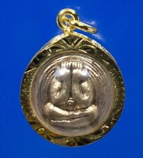 Phra Pidta Million Money LP Toh Talisman Gold Micron Pendant Thai Buddha Amulet