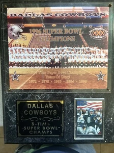 Dallas Cowboys 1996 5 Time Super Bowl Champs  Plaque - Picture 1 of 4