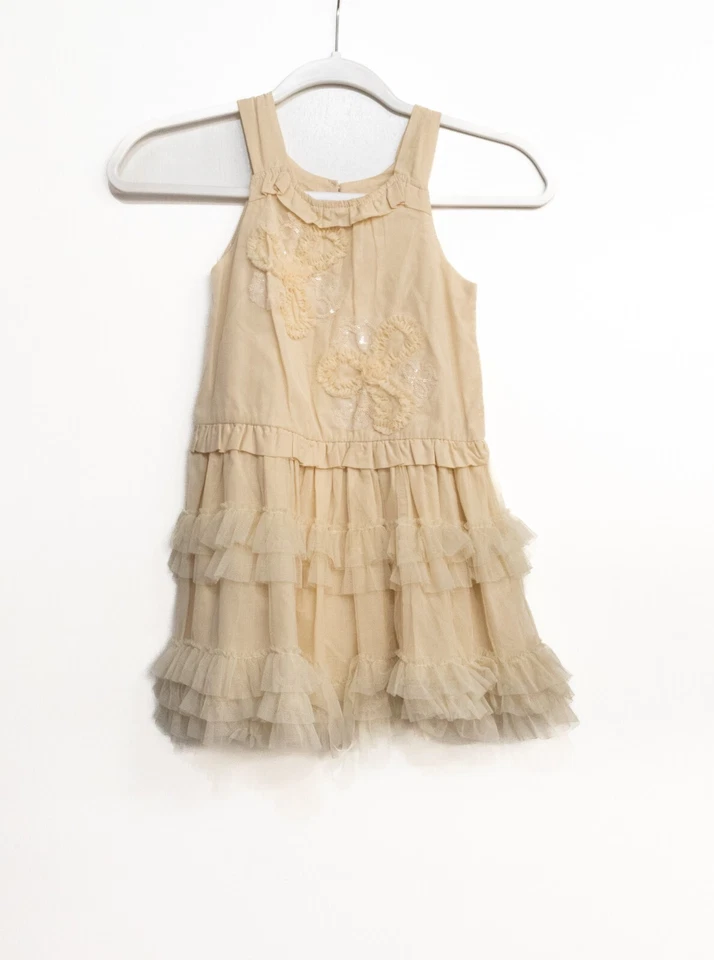 Vestido sin mangas Isobella & Chloe para niñas marfil poliéster lentejuelas en capas midi 5 Foto 1 de 4
