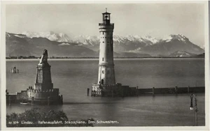 AK Lindau harbour exit b/w echt gelaufen 27.7.37 (708-AK052) - Imagen 1 de 2