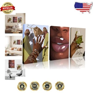 Elegante arte da parete femminile nera: set di 3 con cornice per casa, camera da letto e bagno - Foto 1 di 11