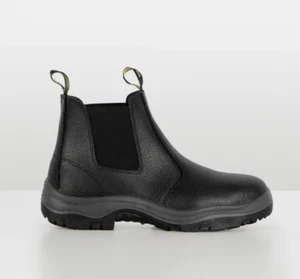 NEW Olympus Workwear 'Roxby' steel cap boots men's size 8 / 42 black leather - Picture 1 of 20