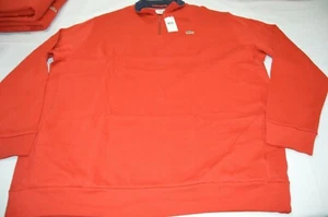 Maglione Raglan rosso Lacoste da uomo 1/4 cerniera misura 3XLT nuovo con etichette - Foto 1 di 5