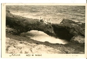 Aruba Netherlands - 1940 St. Nikolaas cover to NYC NY USA on sepia postcard - Picture 1 of 3