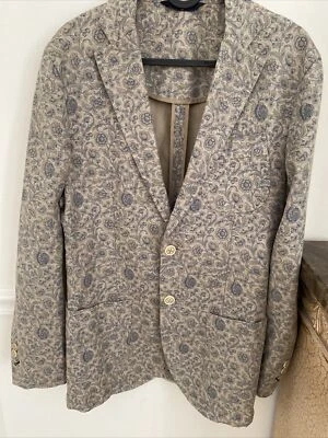 Blazer MASSIMO DUTTI algodón-lino para hombre EE. UU. 38 un solo pecho medio forrado nuevo sin etiquetas Foto 1 de 4