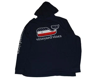 NWT Vineyard Vines Men's Long Sleeve Americana Whale Hoodie Tee Shirt L - Picture 1 of 2