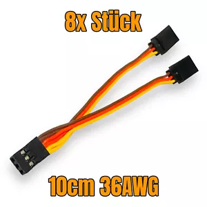 8x Stück 10cm JR Graupner Futaba Servo Y-Kabel Verlängerung Verteiler V Y Kabel - Bild 1 von 19