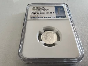 2015-S SILVER ROOSEVELT DIME "FDOI" NGC PF70 ULTRA CAMEO PORTRAIT LABEL TOP POP - Picture 1 of 4