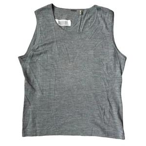 Elie Tahari Merinowolle grau ärmellos Strick Top Bluse Freizeit Tank Large neu ohne Etikett - Bild 1 von 8