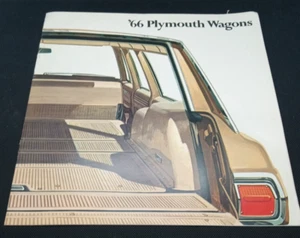 Vintage 1966 Plymouth Station Wagon Sales Brochure fc4 - Picture 1 of 5