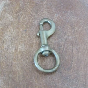 Antique Solid Brass Spring Loaded Retractable Hook Latch - Picture 1 of 4