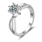 Silver Jewelry Women's Wedding Rings Cubic Zirconia Ring Size 6-10 `uk/new@,。