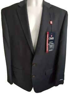 NWT Chaps Ralph Lauren Mens Sz 52 R Black Blazer Sport Coat Suit Jacket 2 Button
