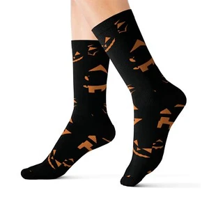 Halloween Black Sublimation Socks - Picture 1 of 13