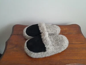 promotion pantoufle chausson laine mouton chaud doux naturel confortable - Photo 1/4